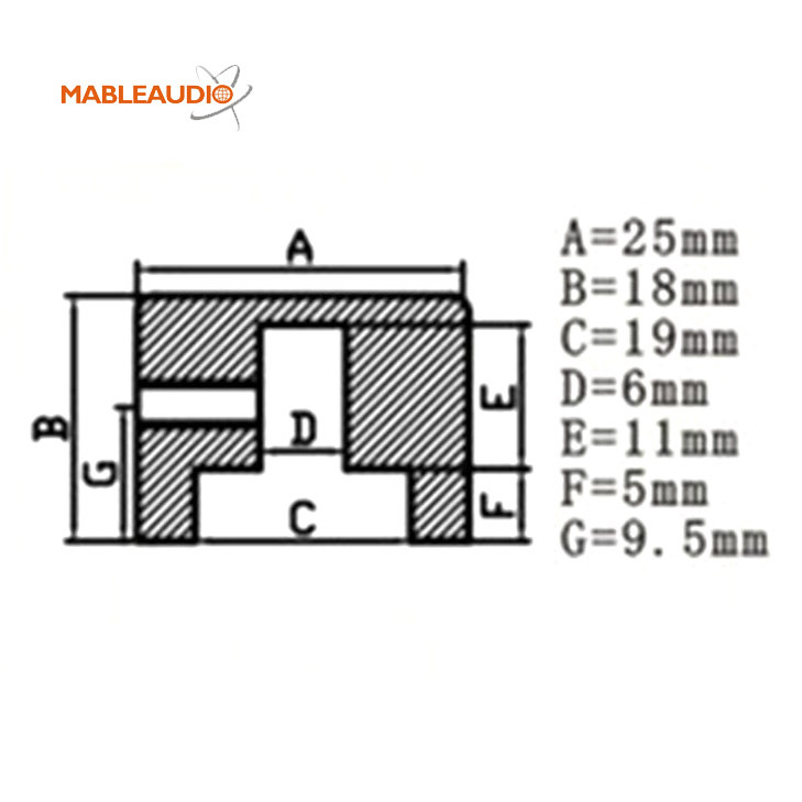 MAKP0432B 2PCS 25X18 black Aluminum knob