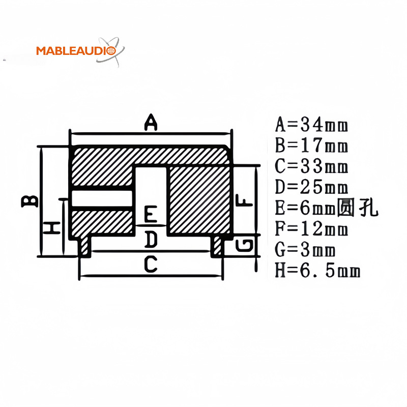MAKP0488 34X17 Aluminum knob