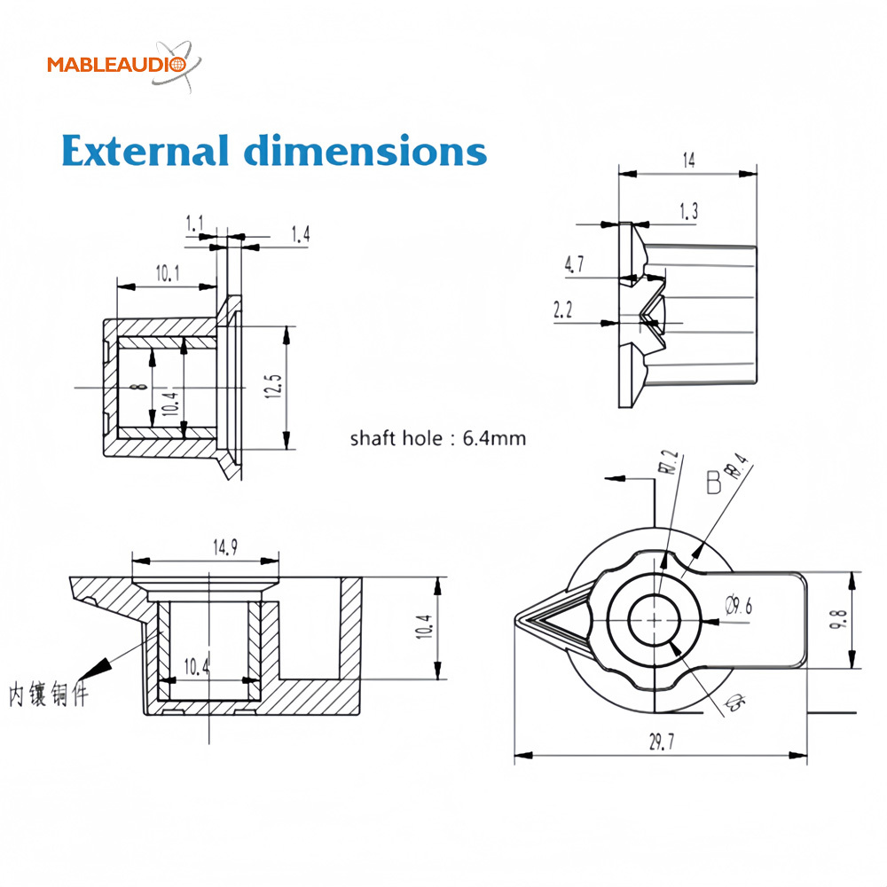 30X19x14 phenolic knob