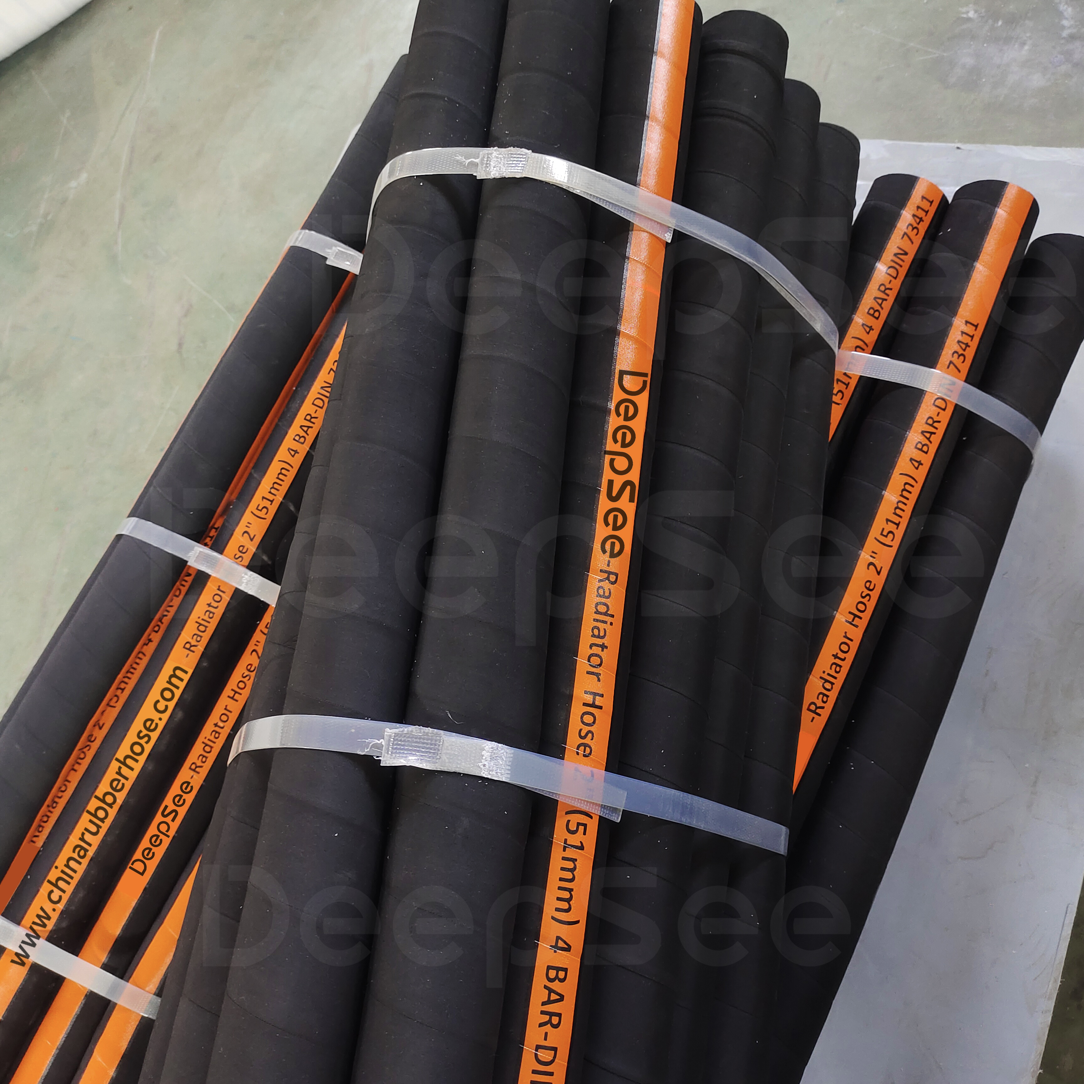 radiator hose, orange color logo - DeepSee rubber hose