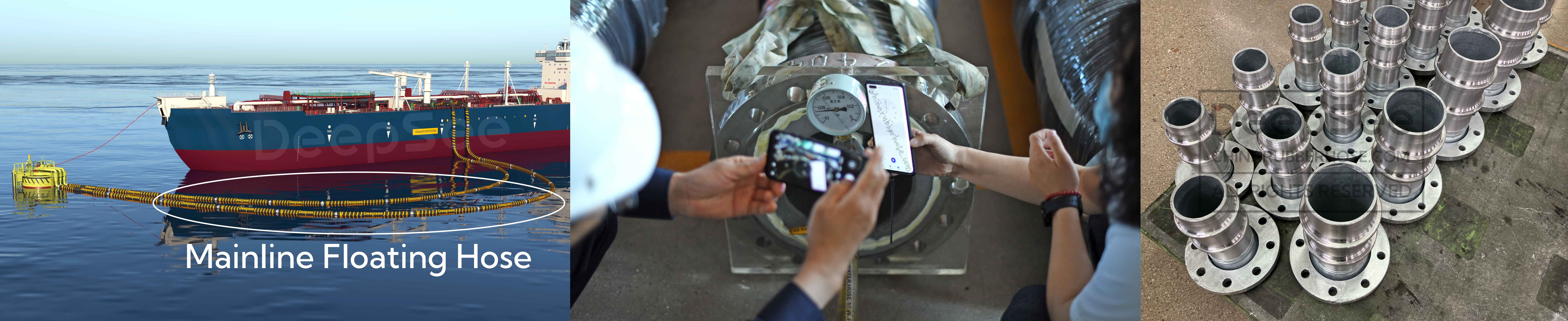 spm and mainline floating hose,floating hose vacuum test, and flanges - DeepSee