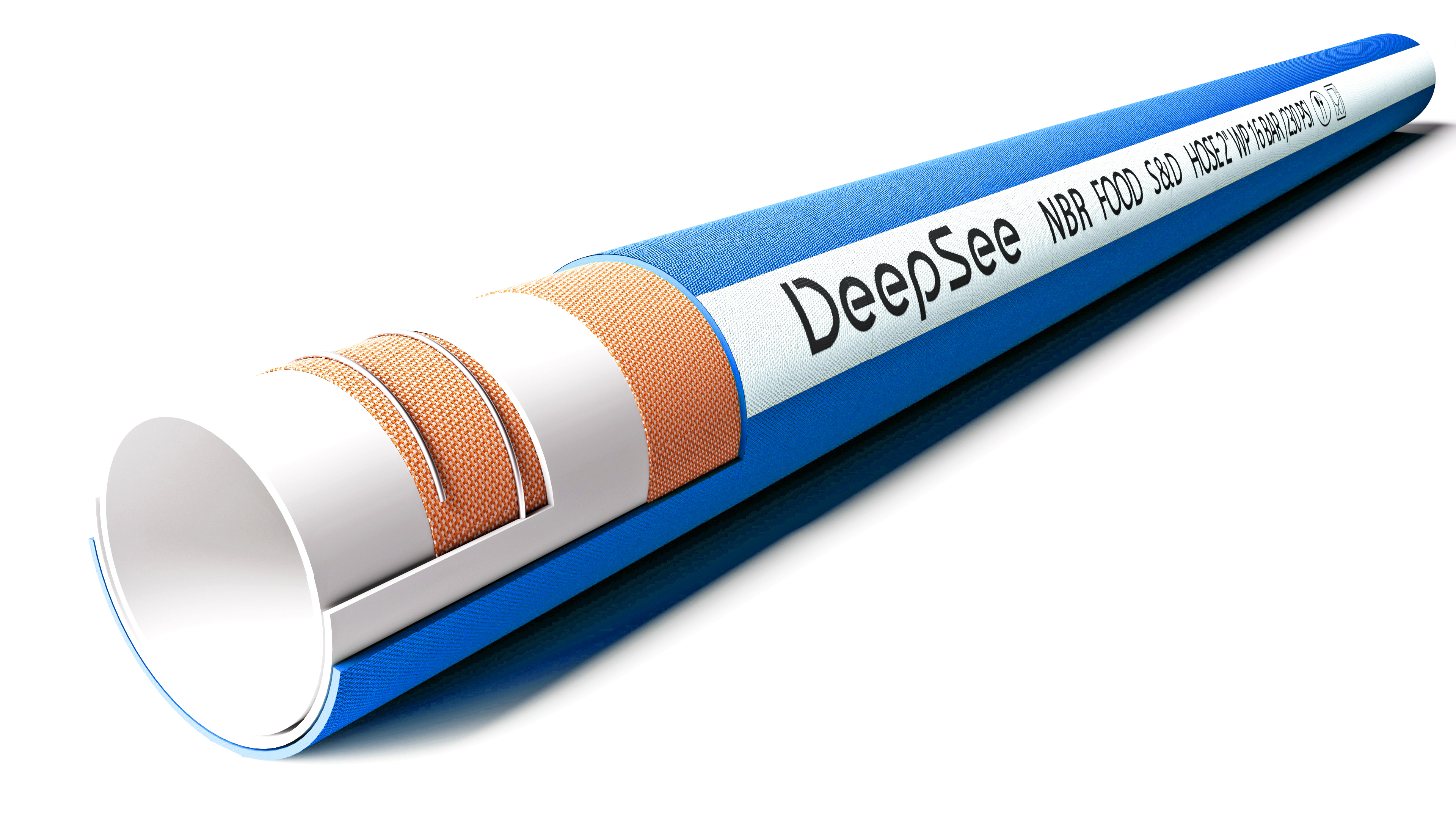 Blue FDA NBR food suction and discharge hose - DeepSee