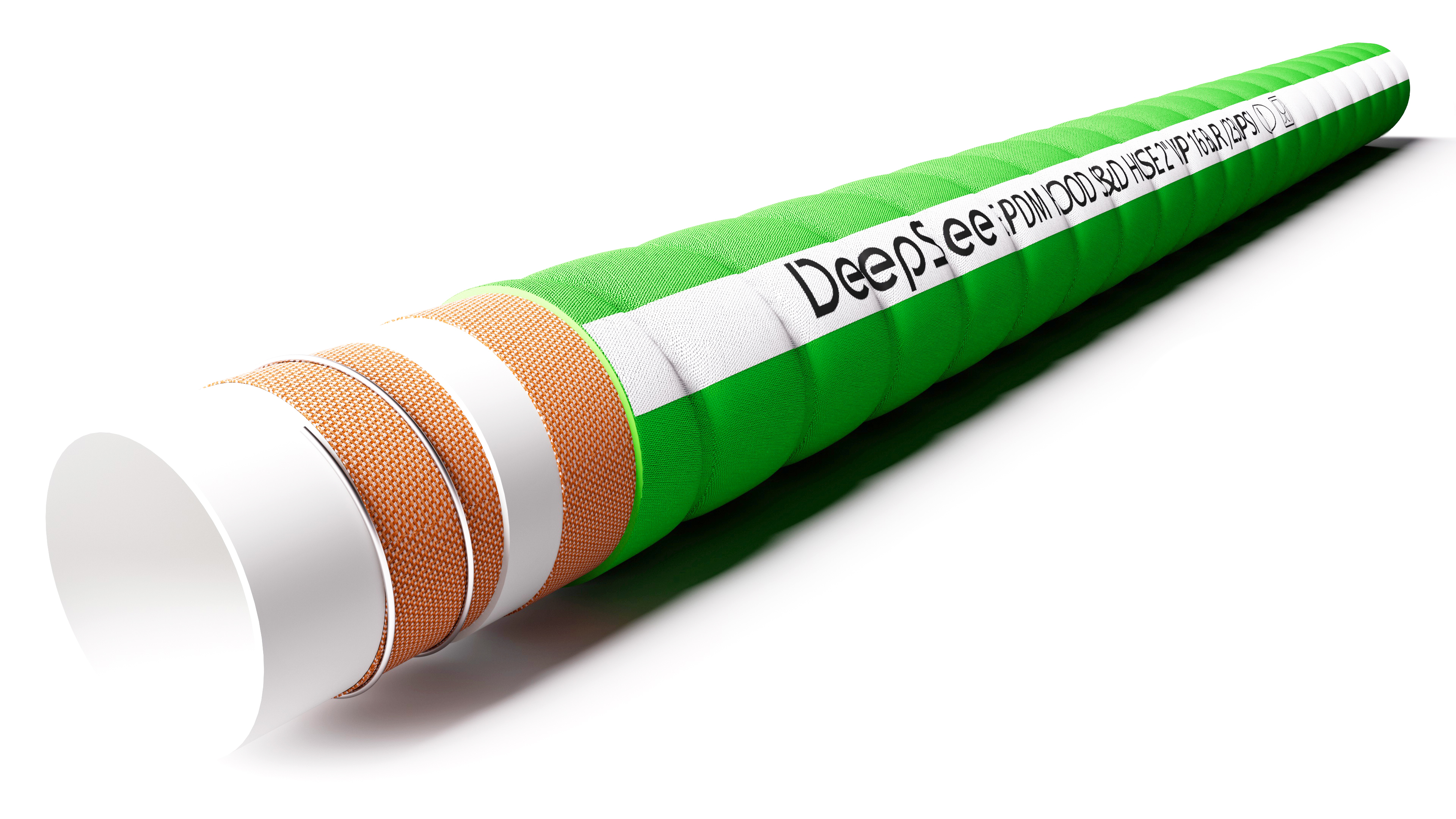 Green EPDM food suction and discharge hose - DeepSee