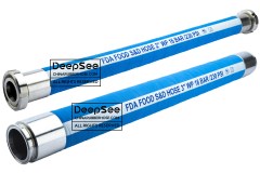 FDA food suction and discharge hose with fittings, 2 inch and 3 inch, blue color - DeepSee
