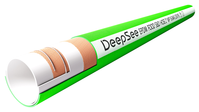 Green EPDM food suction and discharge hose, 2 inch - DeepSee