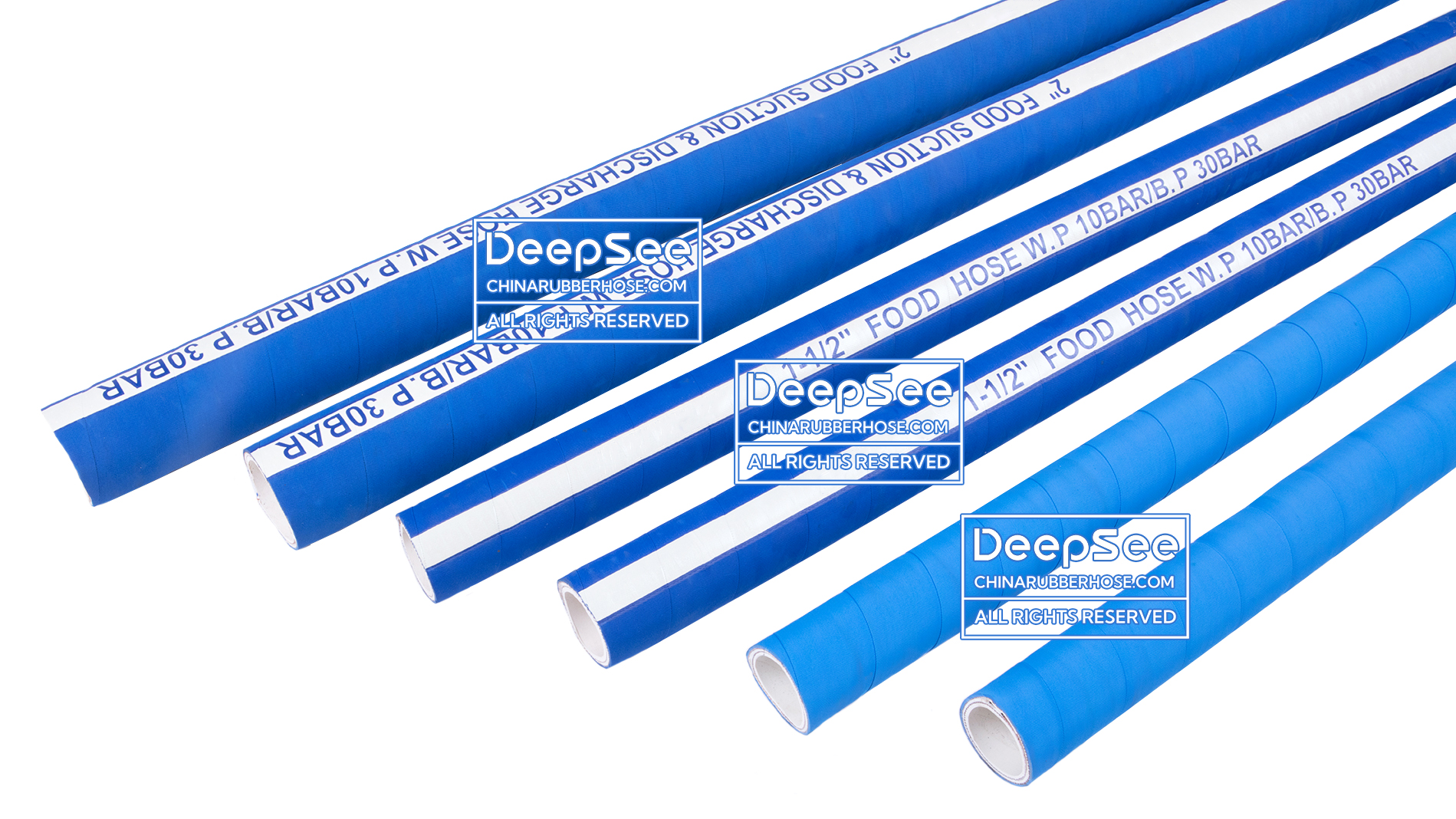 All kinds of blue food hoses - DeepSee