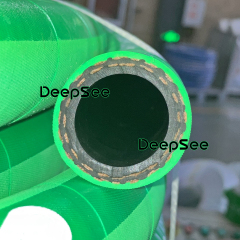 Green braided water hose cross section - DeepSee