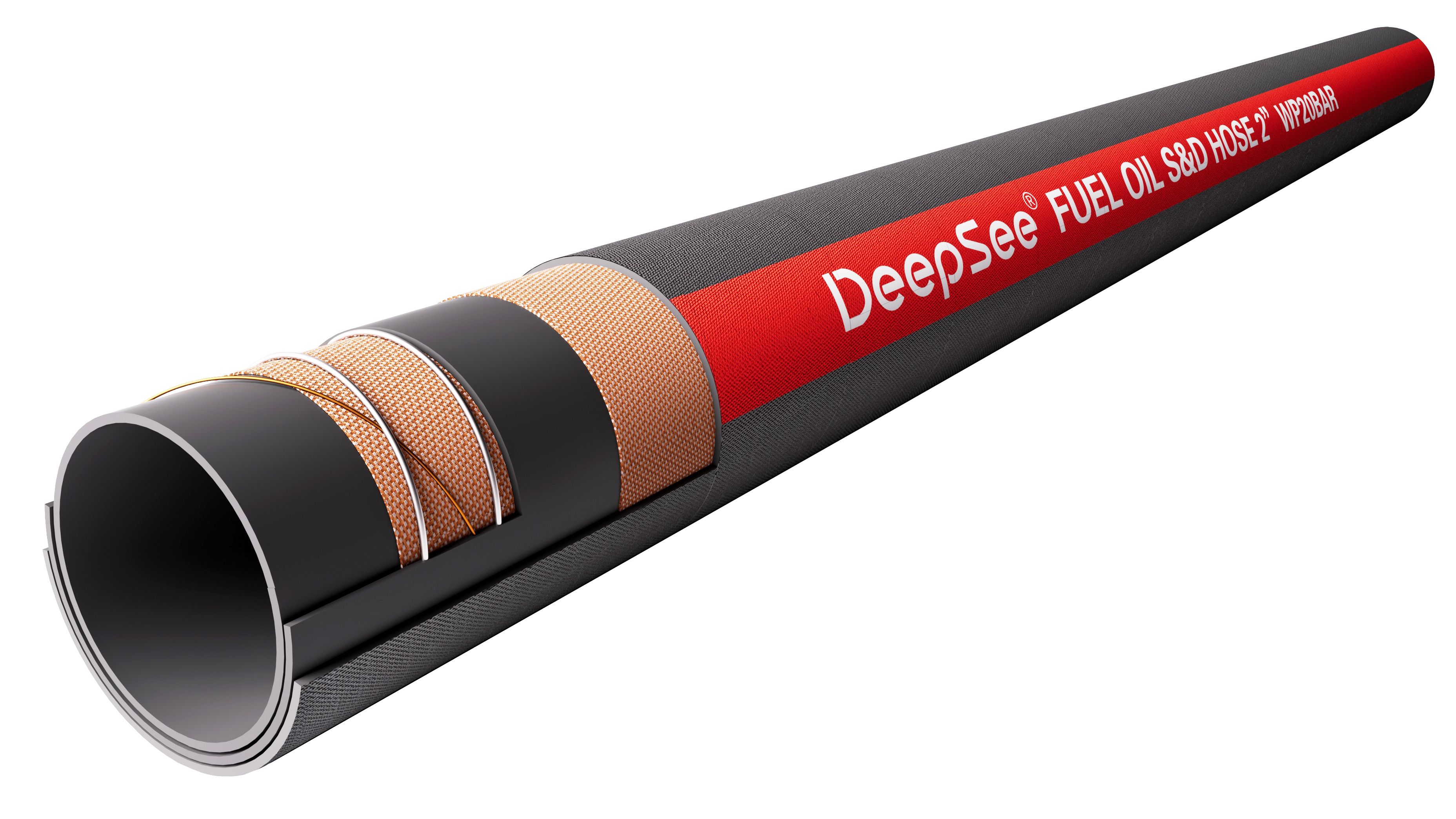 Black and red fuel oil suction and discharge hose 20bar - DeepSee