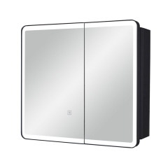 LED Bathroom Medicine Cabinet with Round Corner Framed Mirror Door 22 x 20 inch, Recessed or Surface Mount, with Adjustable Glass shelves