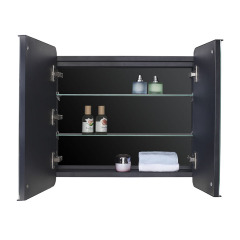 LED Bathroom Medicine Cabinet with Round Corner Framed Mirror Door 22 x 20 inch, Recessed or Surface Mount, with Adjustable Glass shelves