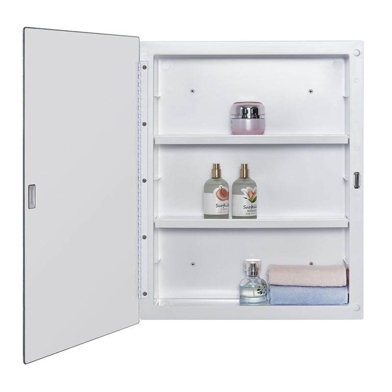 IDYLLOR Plastic Medicine Mirror Cabinet for Bathroom 16 x 20 inch, Surface and Recessed Mount