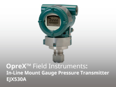 EJX530A In-Line Mount Gauge Pressure Transmitter