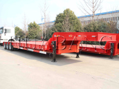 Remorque semi-surbaissée multi-essieux | La Chine a fabriqué une remorque surbaissée | Semi-remorque surbaissée | Semi-remorque transport de matériel 100 tonnes