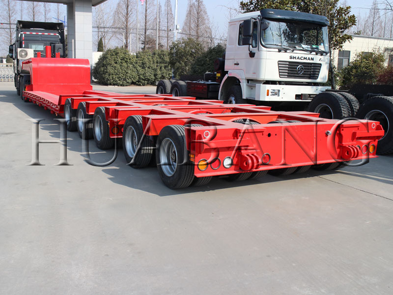 La Chine a fabriqué une remorque de camion de transport lourd | Remorque surbaissée hydraulique robuste à col de cygne | remorque surbaissée à essieux linéaires | Remorque surbaissée à 10 essieux