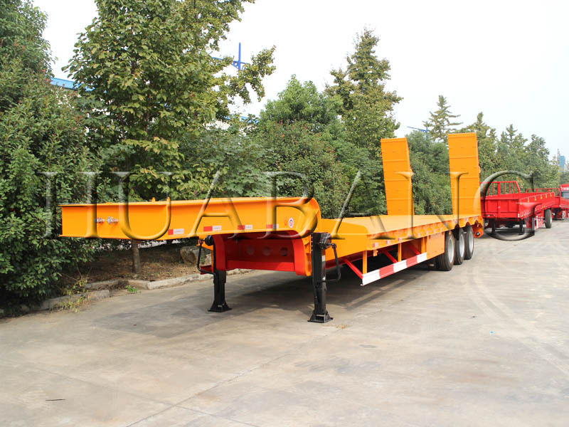 La Chine a fabriqué une semi-remorque surbaissée | remorque semi-surbaissée robuste | Remorque surbaissée de 50 tonnes | remorque de transport d'équipement
