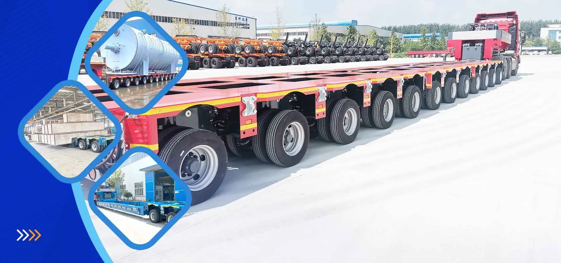 Heavy duty modular trailer application image from Huabang