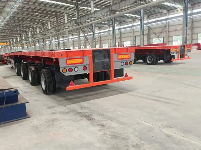 Flatbed extendable semi trailer wind energy transport | wind energy trailer for sale | extendable blade trailer for sale| blade on truck