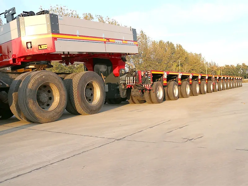 Goldhofer type hydraulic modular trailer side view