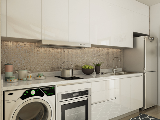 Apartment Kitchen Cabinet Liner Kitchen OPTA24-AT005