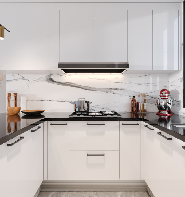 Modern Kitchen Cabinet White Lacquer Finish OPTA24-AT001