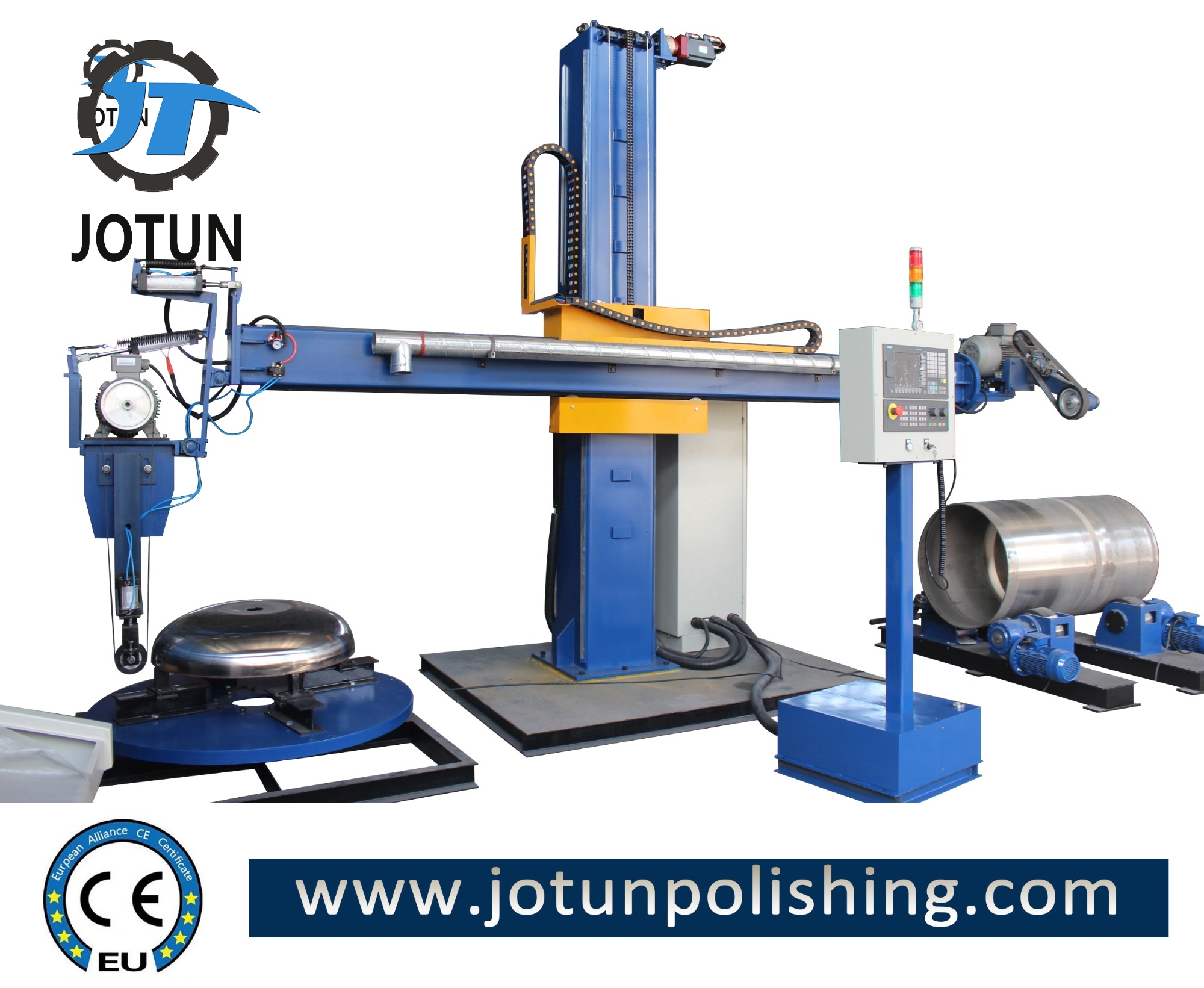 CNC stainless steel polishing machine for tank and dish end