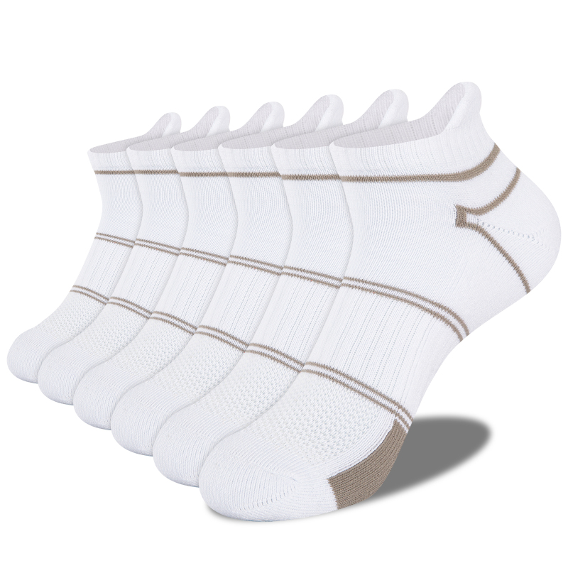 LITERRA Mens Ankle Low Cut Socks Cushioned Brathable Socks 6 Pairs