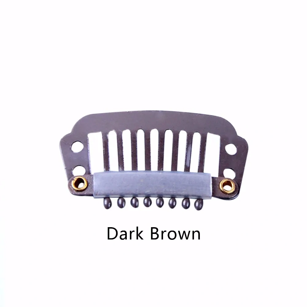 100pcs 28mm 8teeth wigs Clips with silicone back for Hair Extensions accessories 4 colors available