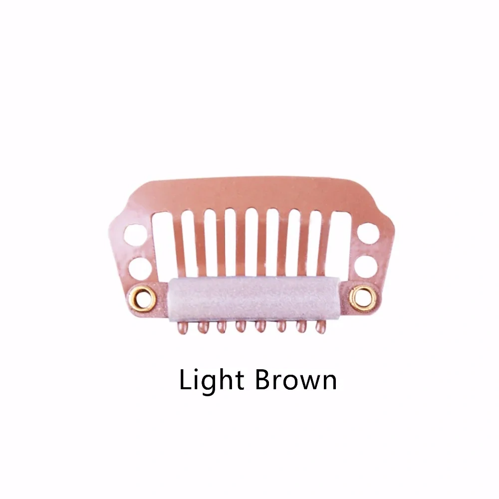 100pcs 28mm 8teeth wigs Clips with silicone back for Hair Extensions accessories 4 colors available