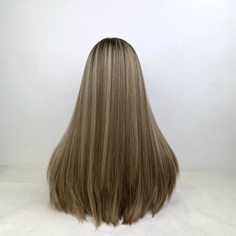 European Virgin Human Hair Kosher Wig Premium Quality Hand-tied Silk Base Top Straight Type Blonde Color Custom Made