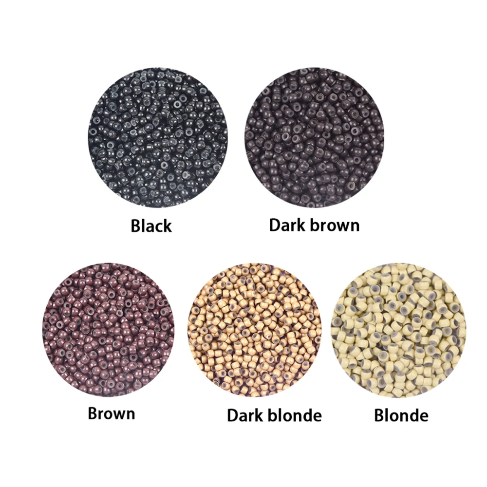 200pcs 3.0mm Copper Hair Extensions Rings with Silicone Lined Hair Beads Hair Rings Hair Extension Tools