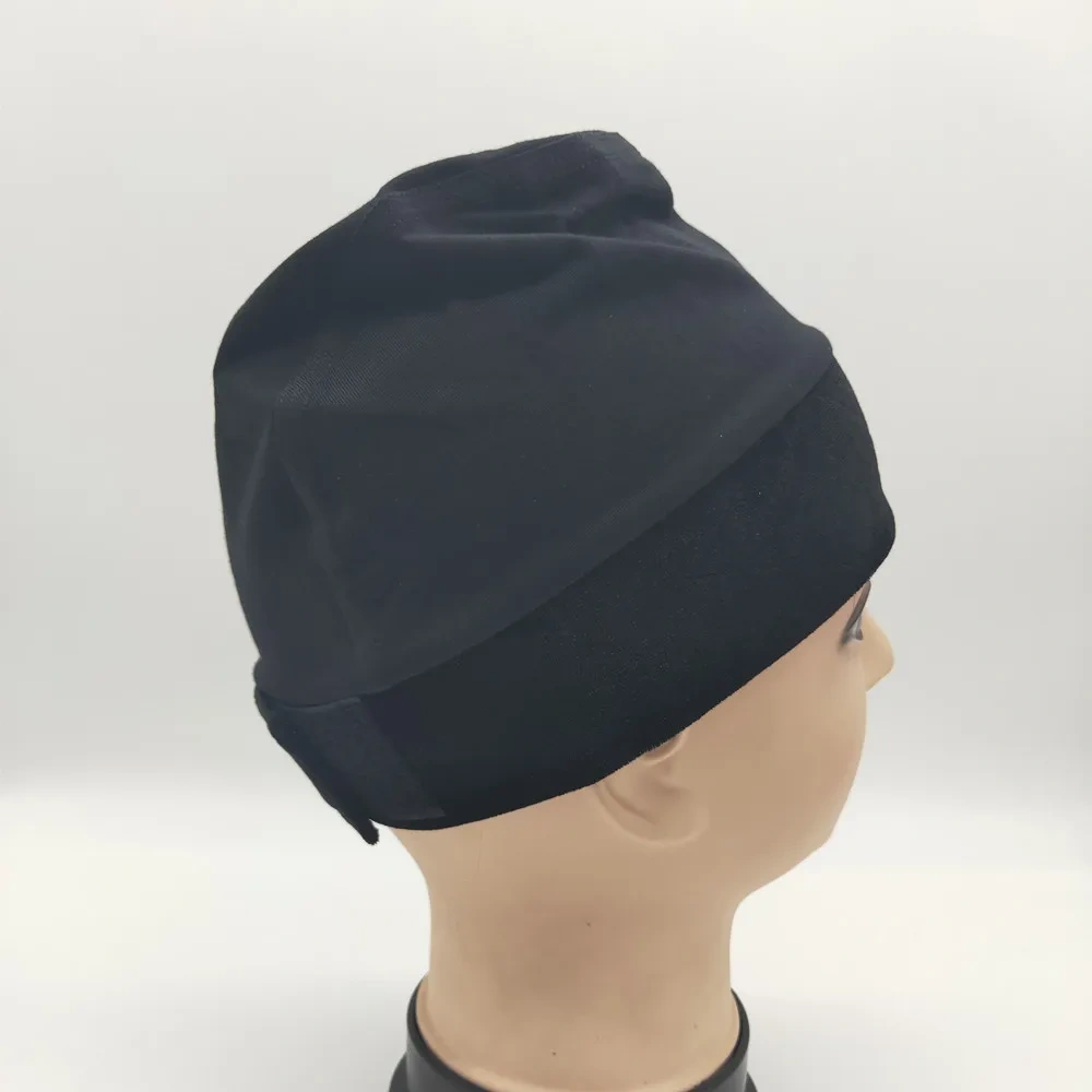 Black color wig grip cap with velvet headband around for cancel patients comfortable and elastic caps