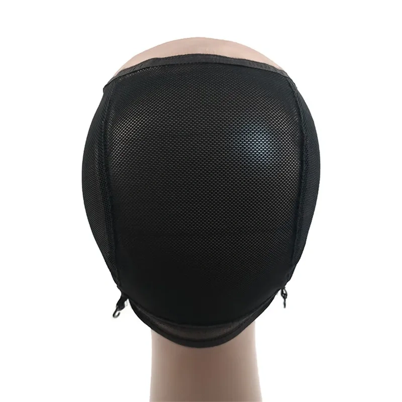 1PC 5.5 Inch  Mono Net Lace Cap for Making Wigs Base Mesh Hairnets Head Cover Cap Hair Accessories with Adjustable Stripes