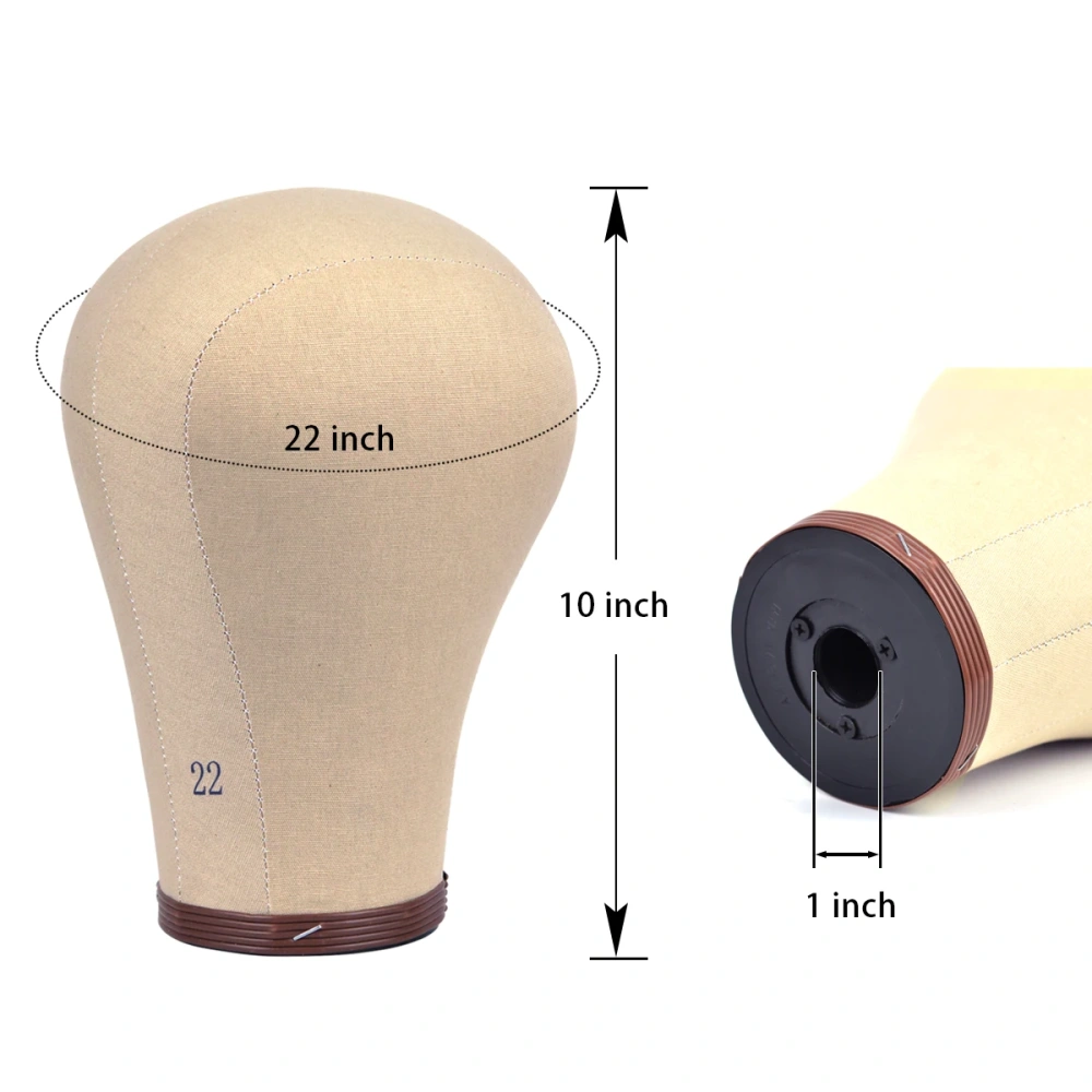 Wig Head Cork Canvas Block Head Wig Display Styling Head Mannequin Head 21Inch / 22Inch / 23Inch