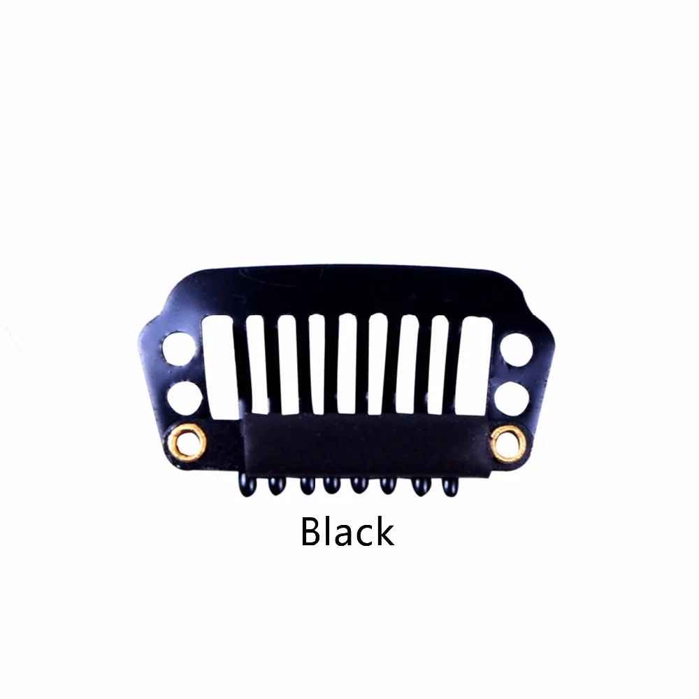 100pcs 28mm 8teeth wigs Clips with silicone back for Hair Extensions accessories 4 colors available