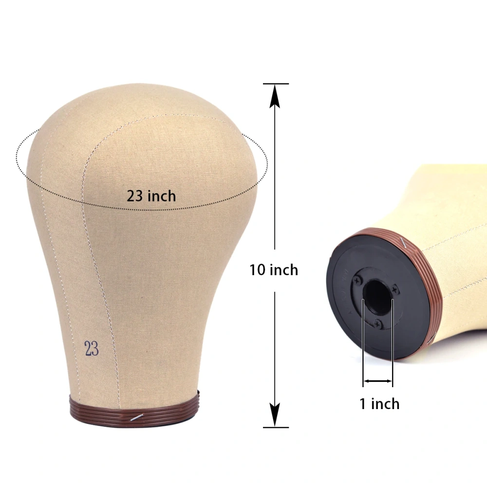 Wig Head Cork Canvas Block Head Wig Display Styling Head Mannequin Head 21Inch / 22Inch / 23Inch