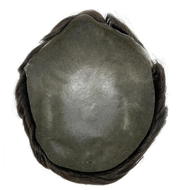 Men Hair Toupee Thick Thickness Kontted Capillary Prosthesis Pu Men's Wig 100% Human Hair System For Man