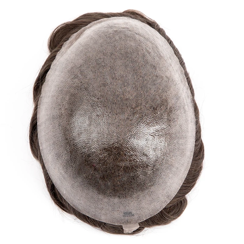 Male Hair Prosthesis 0.1-0.12mm Injection Skin Man Wig Durable Wigs For Men 100% Human Hair System Unit Capillary Prosthesis