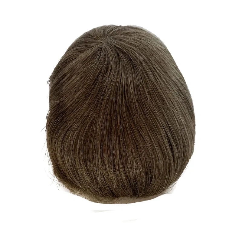 Soft PU Base Toupee Human Hair Men's Hair Repair System Invisible Hairline