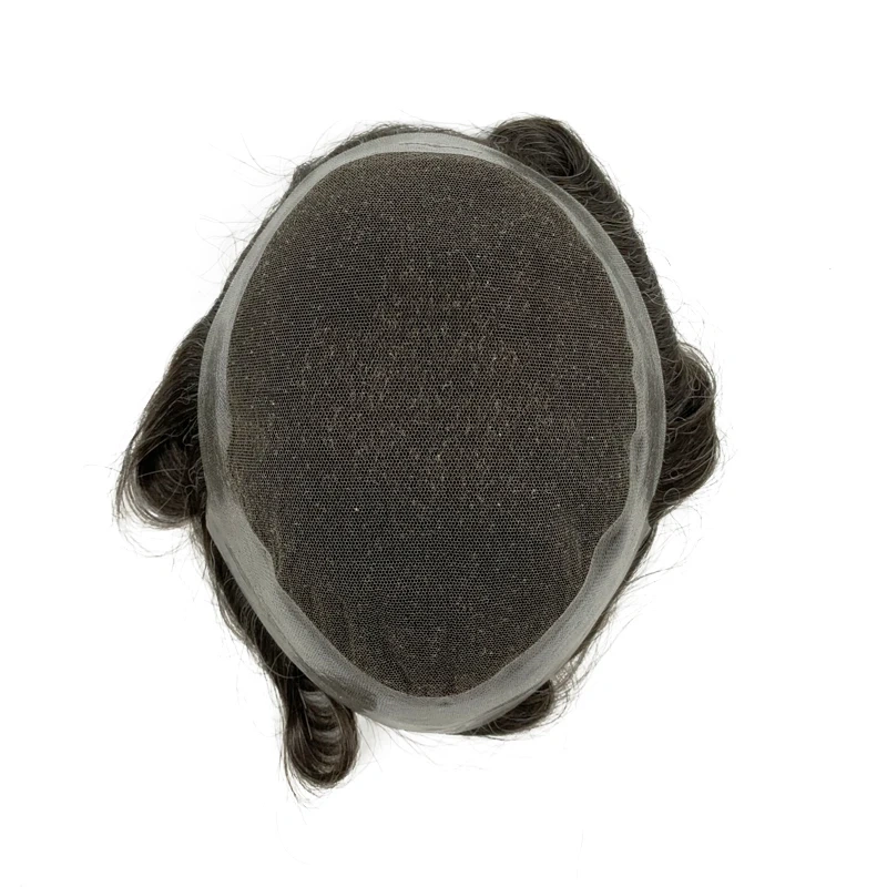 Australia Lace PU Men Toupee Indian Human Hair Male Wig Wave Straight Men's Capillary Prothesis Men Hair Replacement System