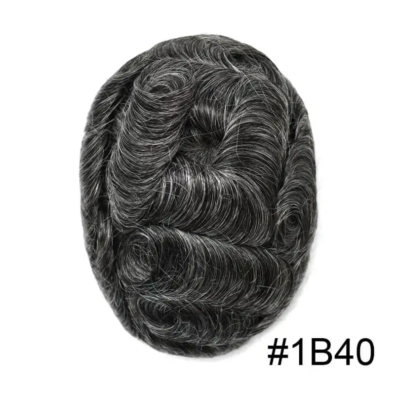 Male Hair Prosthesis 0.1-0.12mm Injection Skin Man Wig Durable Wigs For Men 100% Human Hair System Unit Capillary Prosthesis