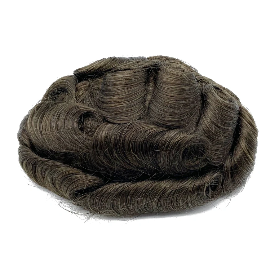 Bio-Men Toupee Invisible Man Replacement System Unit Male Hair Prosthesis 100% Natural Human Hair Wig For Men