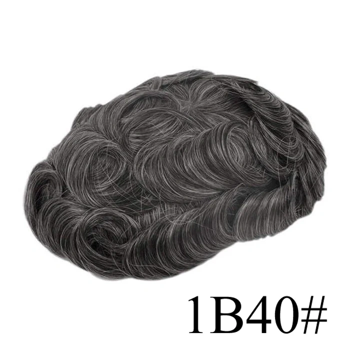 Soft PU Base Toupee Human Hair Men's Hair Repair System Invisible Hairline