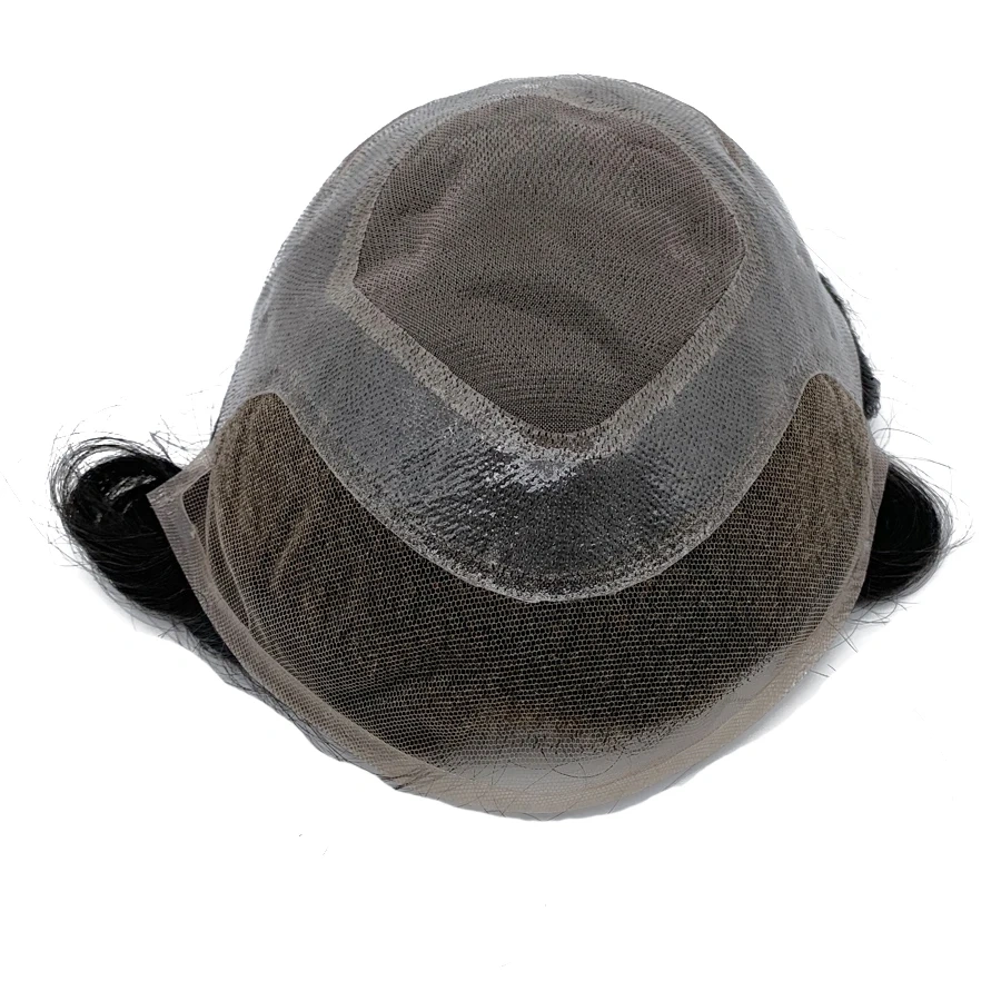 Men Hair Toupee Human Hair Top Mono Lace And Front Swiss Lace Wig Natural