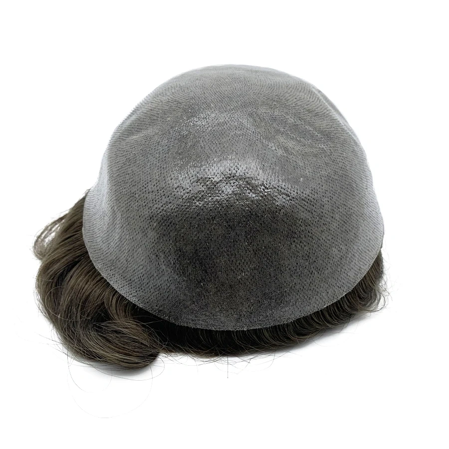 Bio-Men Toupee Invisible Man Replacement System Unit Male Hair Prosthesis 100% Natural Human Hair Wig For Men