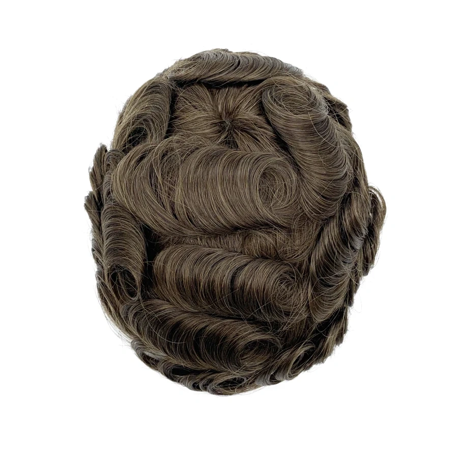 Men Hair System With Human Remy Hair Pieces Thin Skin Base Toupee With Various Colors