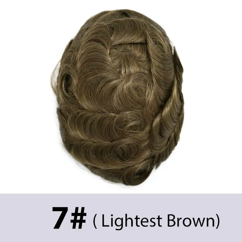 Men's Wigs Breathable French Lace & PU Male Hair Prosthesis Natural Remy Human Hair Pieces Men Wig Systems Unit Toupee For Men