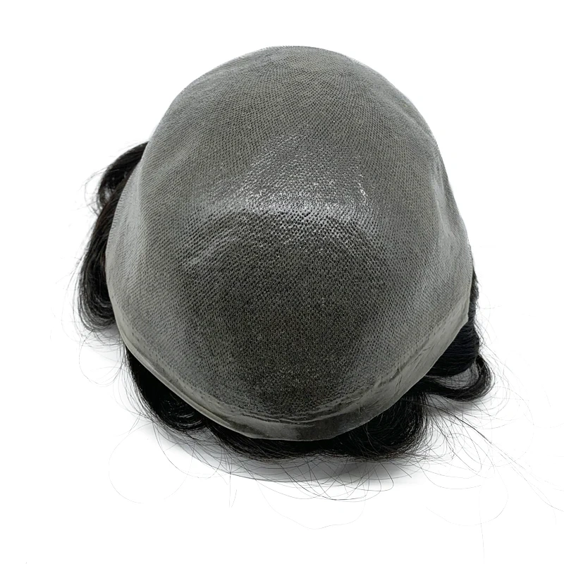 Men Hair Toupee Thick Thickness Kontted Capillary Prosthesis Pu Men's Wig 100% Human Hair System For Man