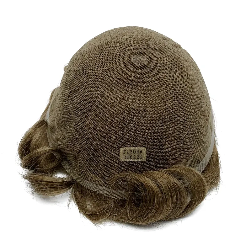 Hair Sock French Lace Bleach Knot Natural Hairline Mens Toupee Indian Human Hair Replacement Systems