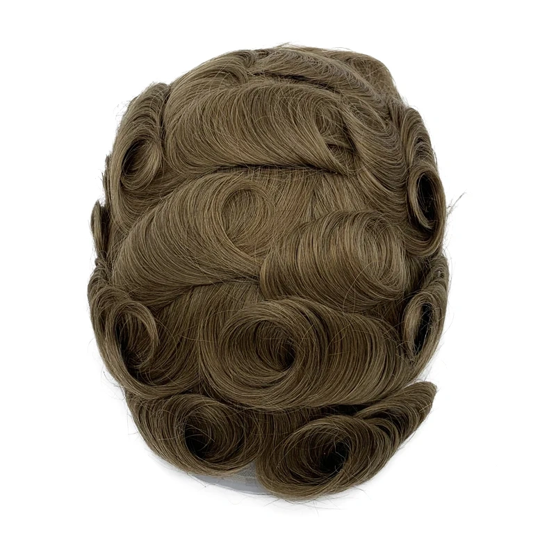 Hair Sock French Lace Bleach Knot Natural Hairline Mens Toupee Indian Human Hair Replacement Systems