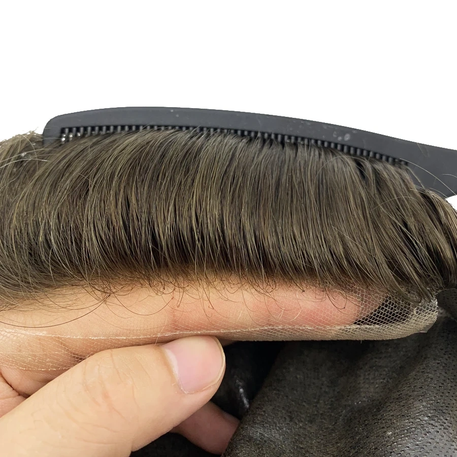 Bio-Men Toupee Invisible Man Replacement System Unit Male Hair Prosthesis 100% Natural Human Hair Wig For Men